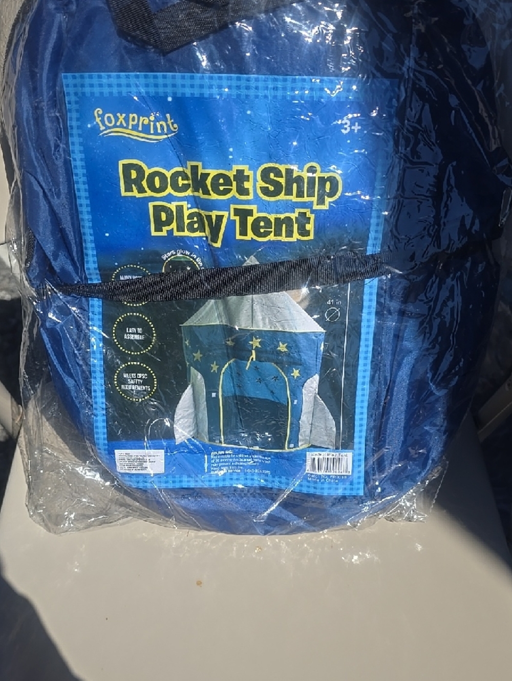 Foxprint Blue Rocket Ship Play Tent